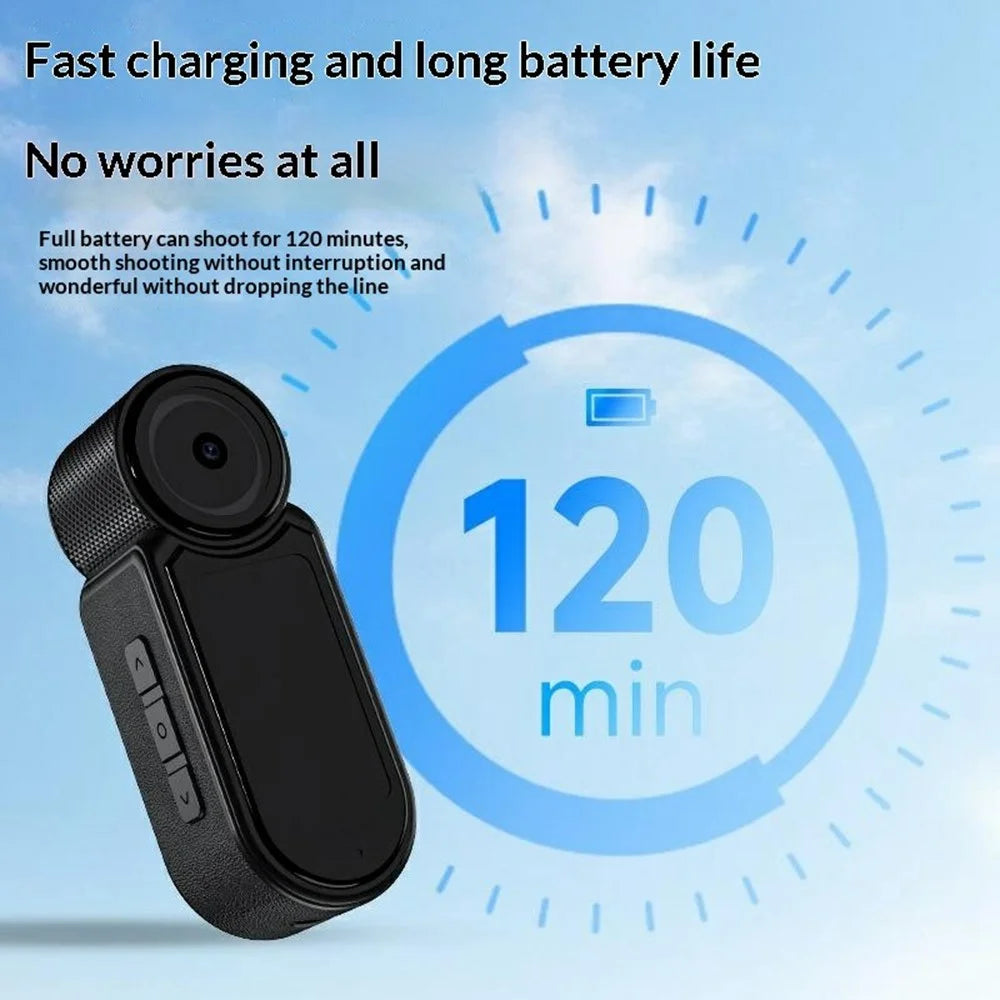 DVD03 Thumb Camera 180° Rotating DV Camcorder Magnetic Sports Camera 2.7K HD Video Recording No Memory Card - White - 6
