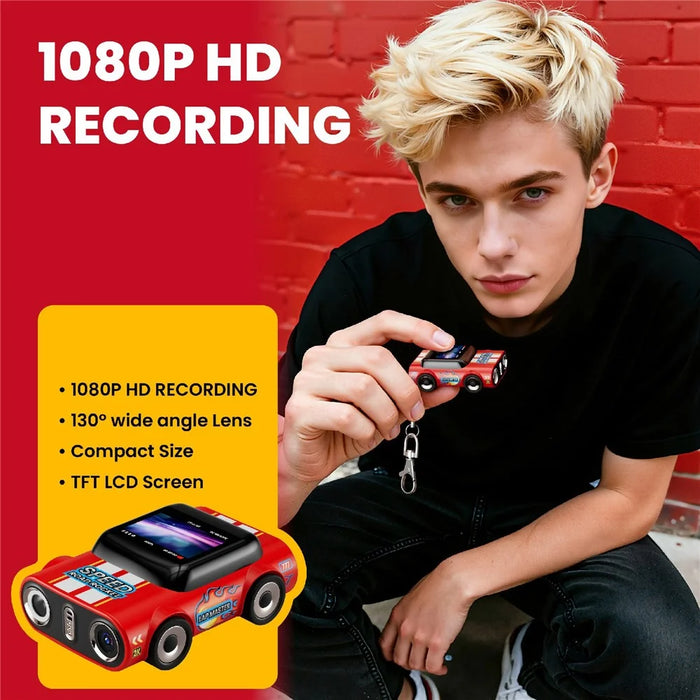 G5 AUTO Mini Thumb Camera 1080P HD Recording Student Wearable Keychain Car-Shaped Camera No Memory Card - Red - 2