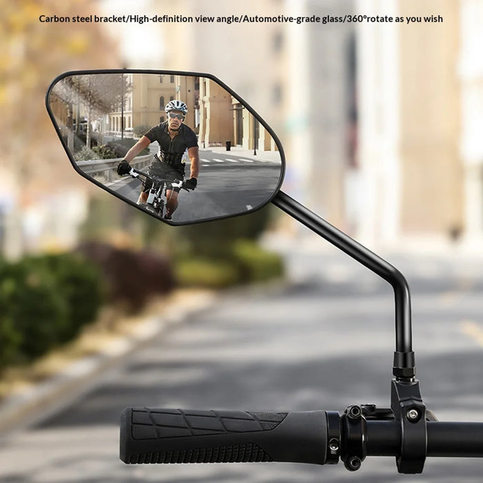 WEST BIKING YP0720052 1Pc Bicycle Rearview Mirror 360 Degree Rotation Anti Shake HD Wide View Cycling Mirror - Black/Left - 5