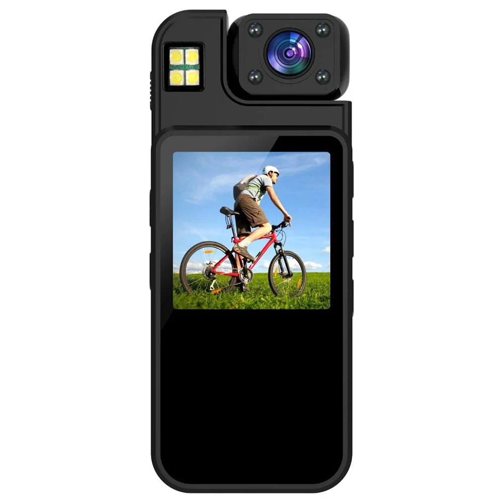M12 Portable Body Camera with Back Clip Night Vision 4K Video Recorder for Outdoor Cycling (without TF Card) - Black - 2