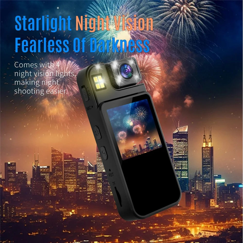 M12 Portable Body Camera with Back Clip Night Vision 4K Video Recorder for Outdoor Cycling (without TF Card) - Black - 5