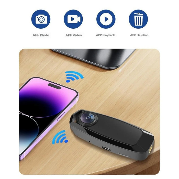 M28 4K Ultra HD Pet VLOG Logger Clip-On Wearable Camera First Person View Recorder - Black - 4