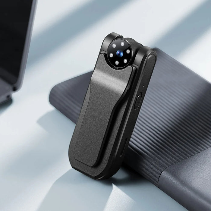 M23 4K Ultra HD Clip-on Mini Body Camera 180 Degree Rotating Lens Night Vision WiFi Video Recorder (without TF Card) - Black - 5