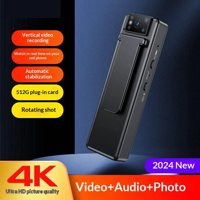 M15 4K HD WiFi Mini Camera Night Vision Clip-On Wireless Cam Video Recorder - Black - 2