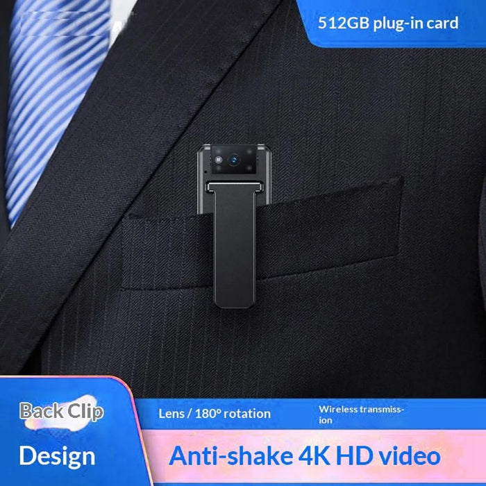 M15 4K HD WiFi Mini Camera Night Vision Clip-On Wireless Cam Video Recorder - Black - 3