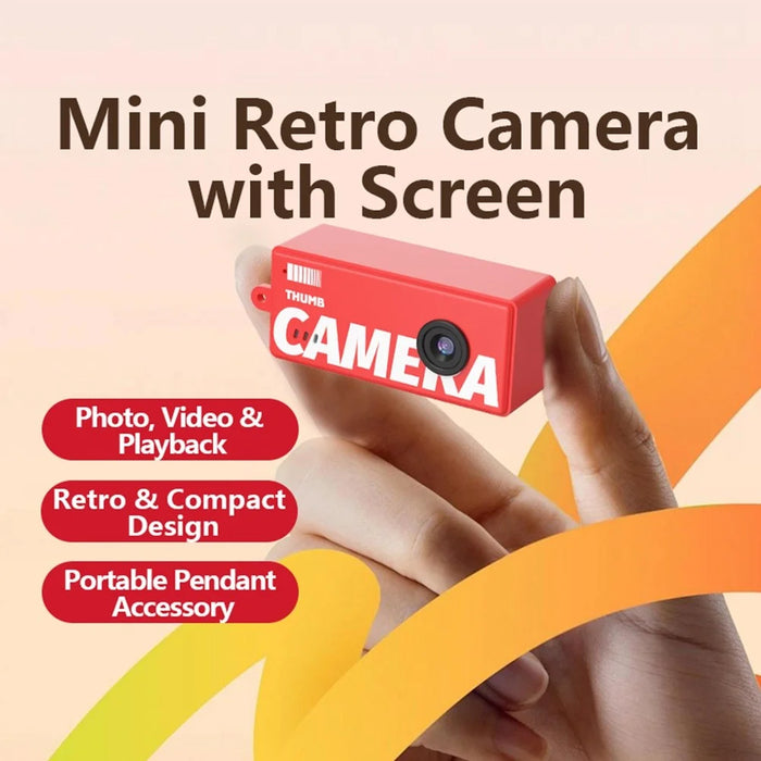 X7 0.96 Inch IPS Screen Retro Thumb Camera 1080P Full HD Recording Mini Digital Camera - Red - 4