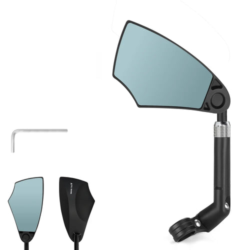WEST BIKING 1Pc Bike Rear View Mirror with PA Nylon Bracket 360 Degree Rotation Anti Glare Adjustable Bicycle Rearview Mirror - Left - 1