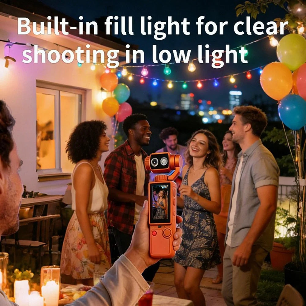 Q8 Action Camera 4K Video Recording 180 Degree Rotating Lens Auto Focus Mini Handheld Sports Cam (without Memory Card) - Black - 3