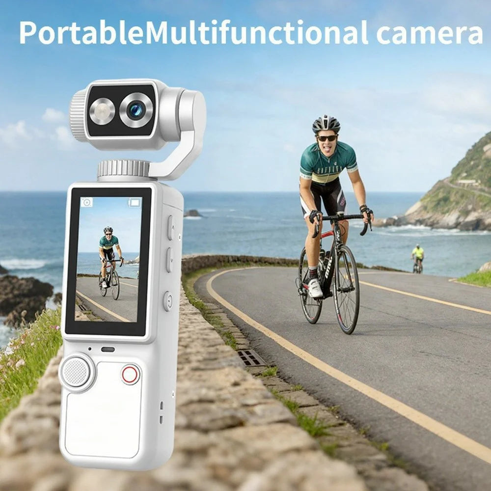 Q8 Action Camera 4K Video Recording 180 Degree Rotating Lens Auto Focus Mini Handheld Sports Cam (without Memory Card) - Black - 5