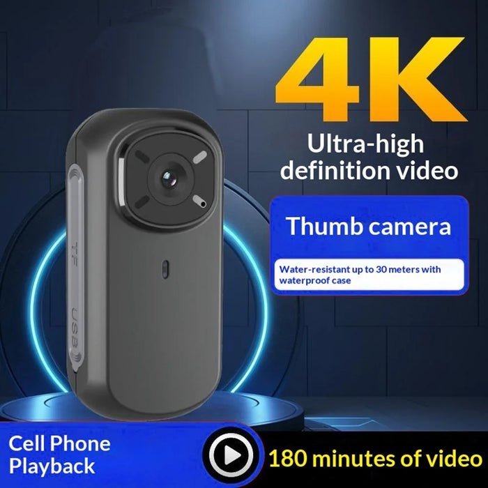 M31 4K Action Camera Outdoor Portable Thumb Camera Magnetic Charging 4K HD Pet Vlogger - Black - 2