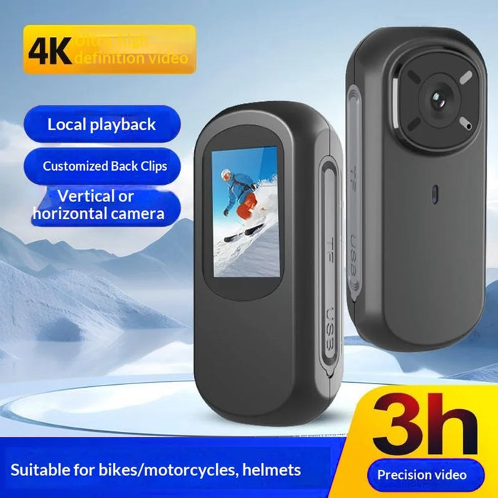 M31 4K Action Camera Outdoor Portable Thumb Camera Magnetic Charging 4K HD Pet Vlogger - Black - 4