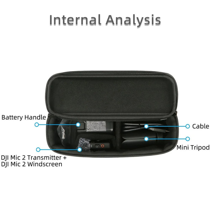 For DJI Osmo Pocket 3 Action Camera Carrying Bag Lycra Portable Storage Case with Hand Strap - Black - 3