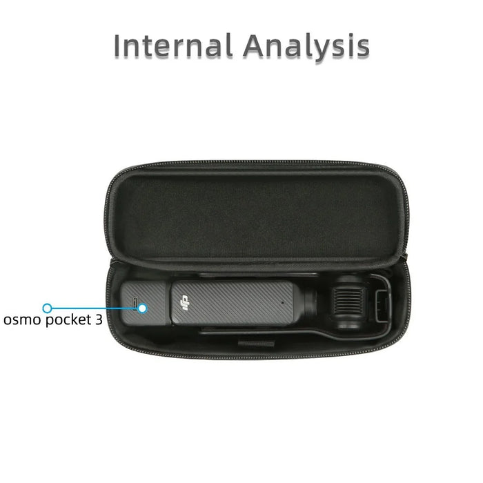 For DJI Osmo Pocket 3 Action Camera Carrying Bag Lycra Portable Storage Case with Hand Strap - Black - 4