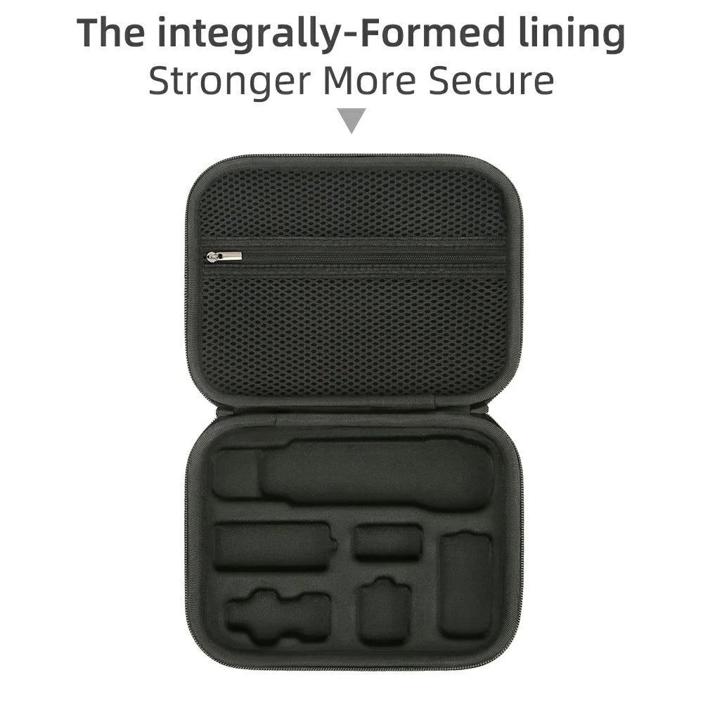 For DJI Osmo Pocket 3 PU Leather Carrying Case with Top Handle Action Camera Portable Storage Bag - Black - 4