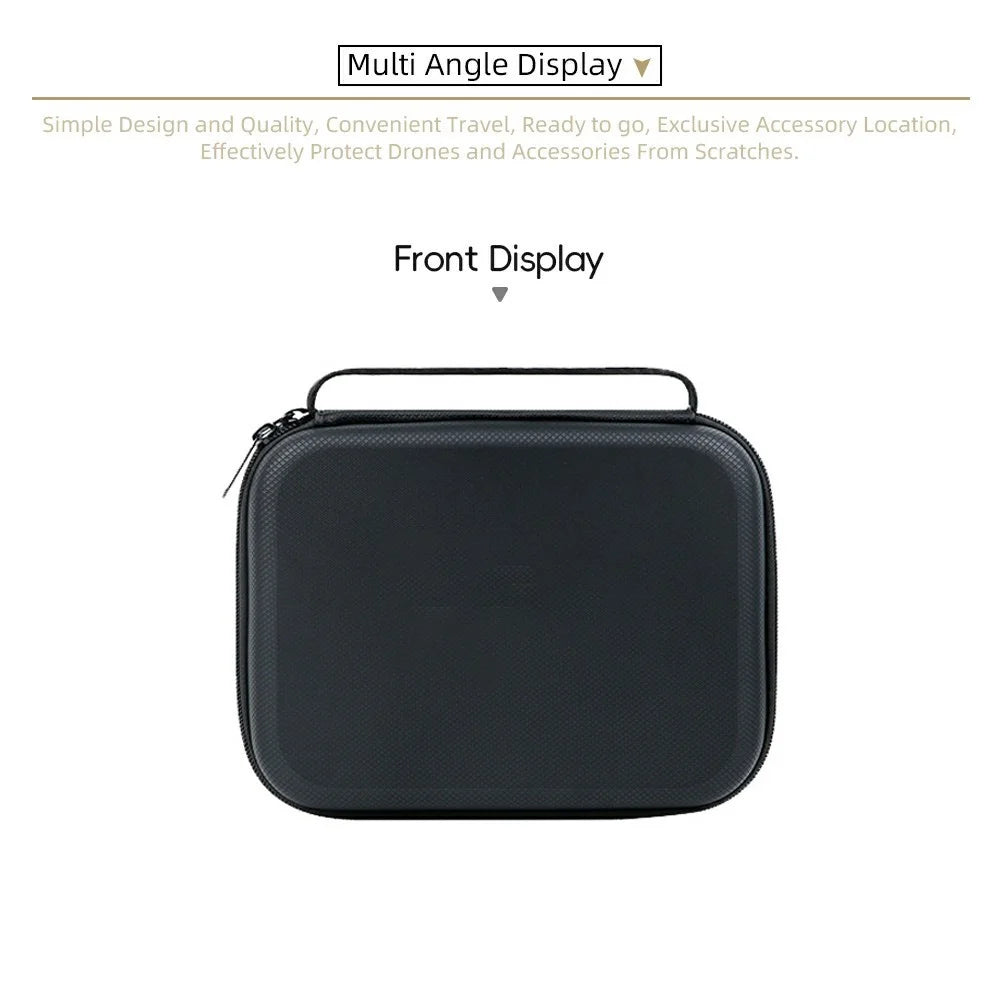 For DJI Osmo Pocket 3 PU Leather Carrying Case with Top Handle Action Camera Portable Storage Bag - Black - 5