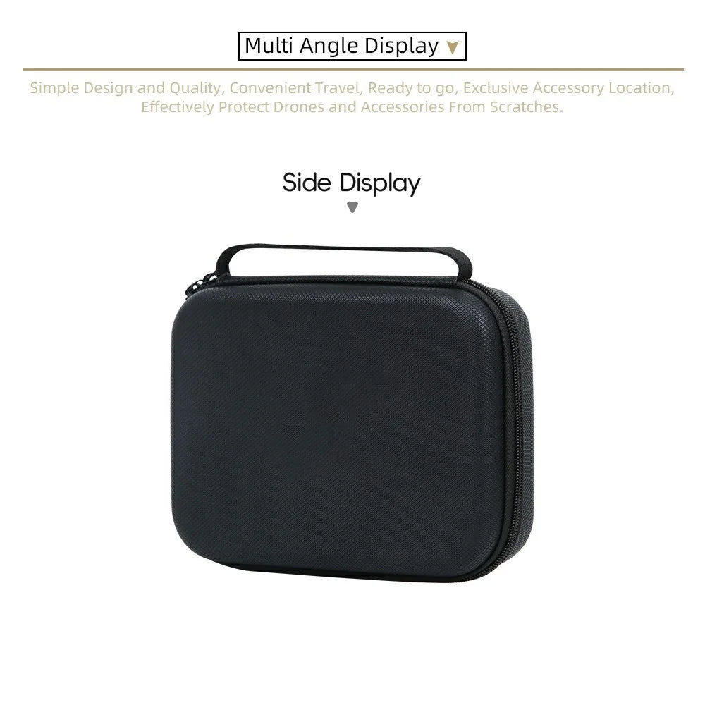 For DJI Osmo Pocket 3 PU Leather Carrying Case with Top Handle Action Camera Portable Storage Bag - Black - 6