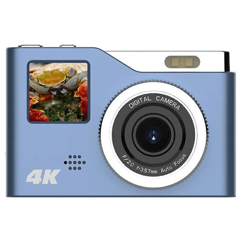 KX20 Digital Camera 48MP Dual Screen 4K Video 8X Zoom Compact Camera for Students Teens Kids - Blue - 1