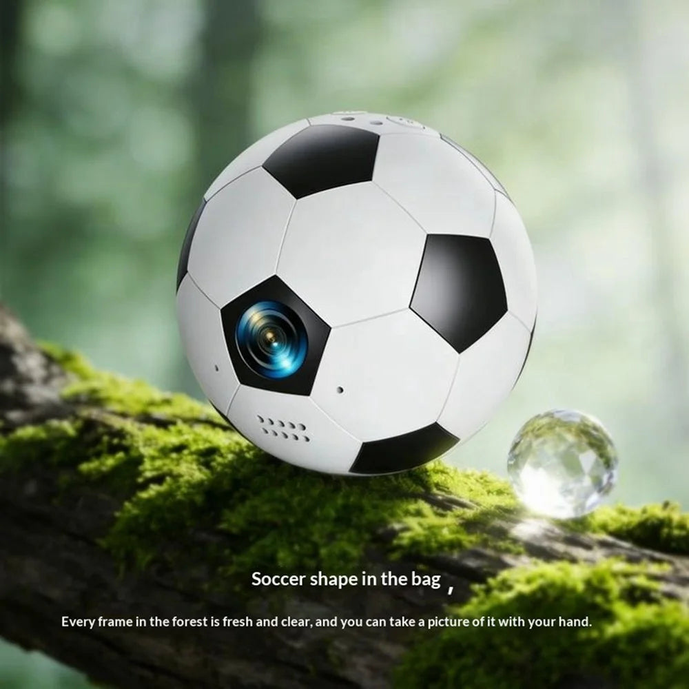 Q8 Pro Mini Soccer Shaped Sports Camera 1080P Electronic Anti-Shake 120° Wide Angle Football Shape Digital Camera for Cycling Outdoor (No Memory Card) - White - 3