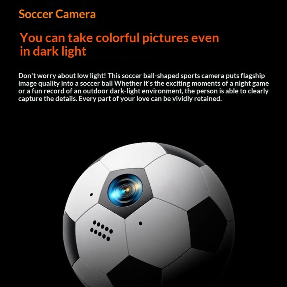 Q8 Pro Mini Soccer Shaped Sports Camera 1080P Electronic Anti-Shake 120° Wide Angle Football Shape Digital Camera for Cycling Outdoor (No Memory Card) - White - 4