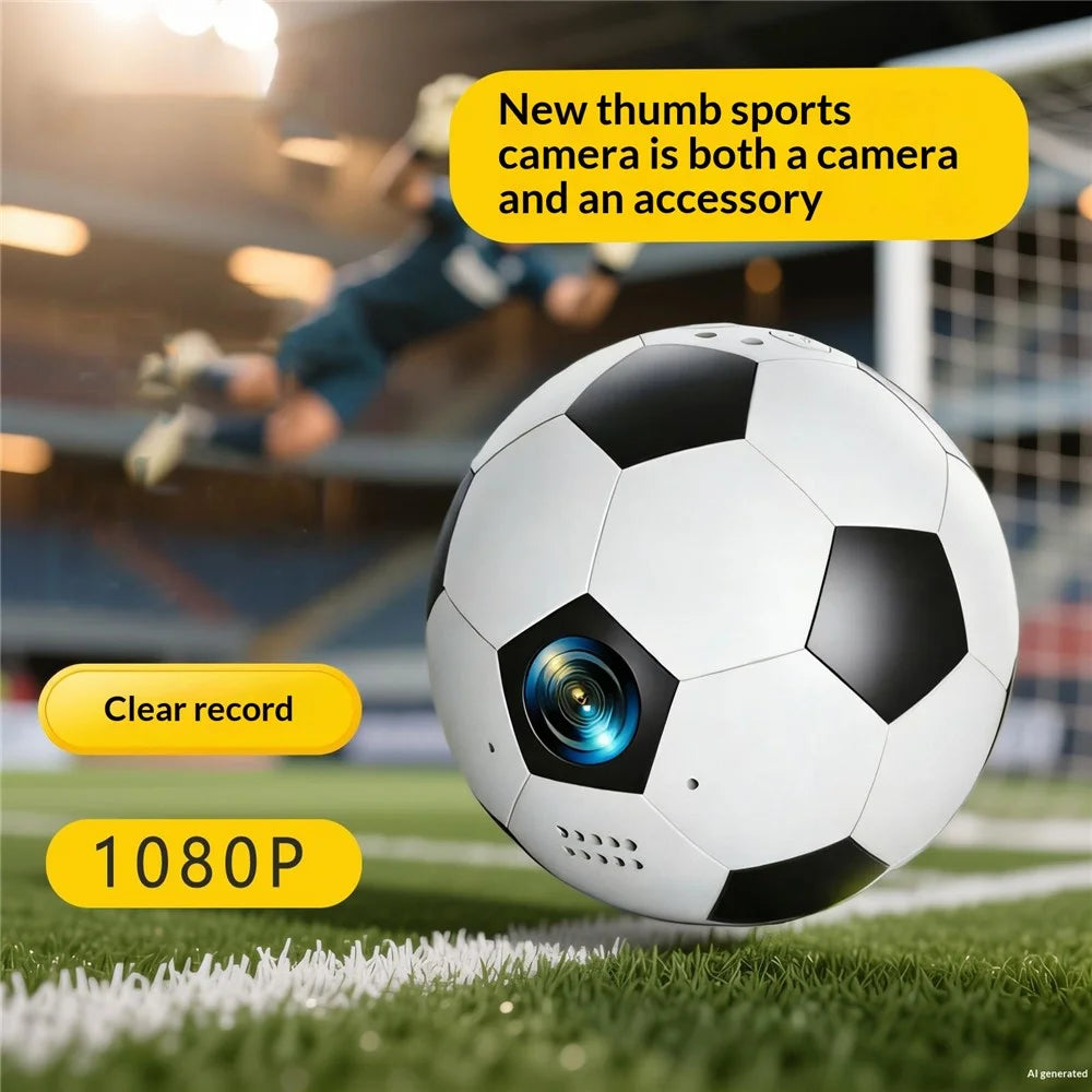 Q8 Pro Mini Soccer Shaped Sports Camera 1080P Electronic Anti-Shake 120° Wide Angle Football Shape Digital Camera for Cycling Outdoor (No Memory Card) - White - 6