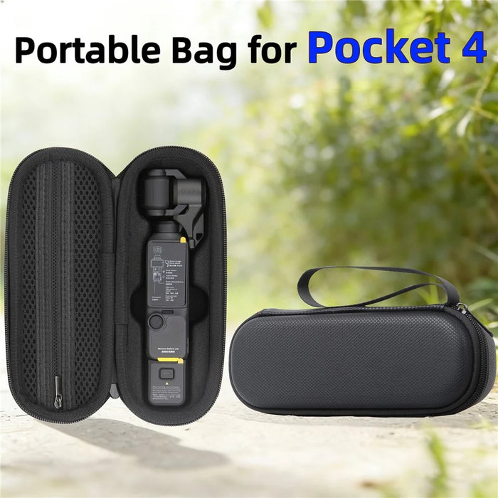 Portable Carrying Case for DJI Osmo Pocket 4 PU Storage Bag Anti-Scratch Protective Hard Shell Pouch - Black - 4