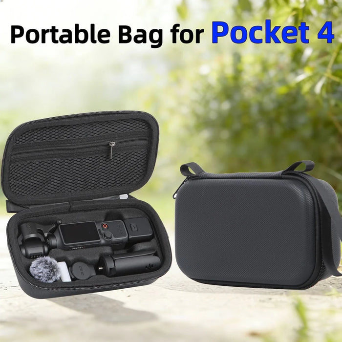 For DJI Osmo Pocket 4 Portable Carrying Case PU Storage Bag Protective Hard Shell - Black - 2