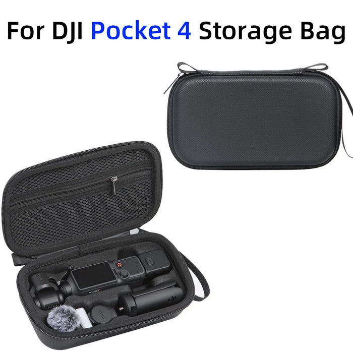 For DJI Osmo Pocket 4 Portable Carrying Case PU Storage Bag Protective Hard Shell - Black - 3