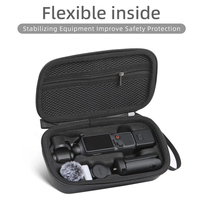 For DJI Osmo Pocket 4 Portable Carrying Case PU Storage Bag Protective Hard Shell - Black - 7