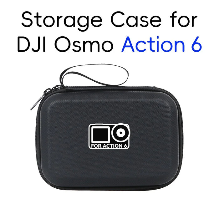 Carrying Case for DJI Osmo Action 6 PU Leather Storage Bag Portable Hard Shell Protective Pouch - Black  /  Logo - 4