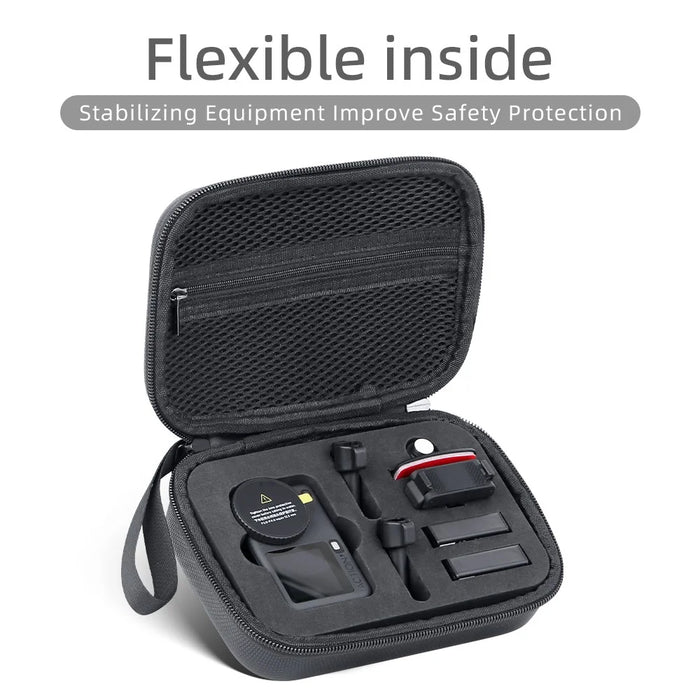Carrying Case for DJI Osmo Action 6 PU Leather Storage Bag Portable Hard Shell Protective Pouch - Black  /  Logo - 7