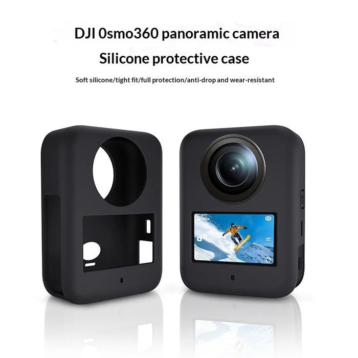 Silicone Case for DJI Osmo 360 Panoramic Camera Shockproof Dustproof Protective Cover - Black - 2