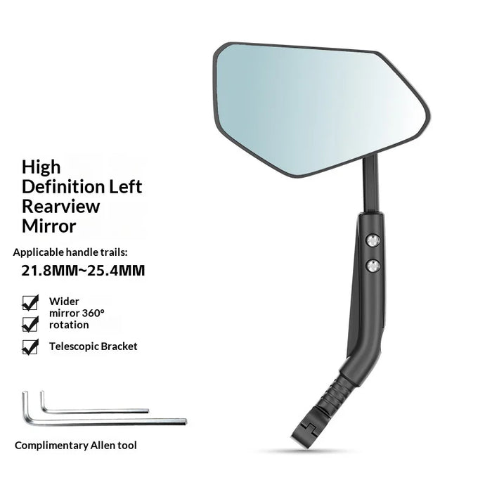 WEST BIKING YP0720055 1Pc Bicycle Rearview Mirror 105x70mm 360 Degree Rotating Wide Angle HD Mirror for Cycling - Left - 2