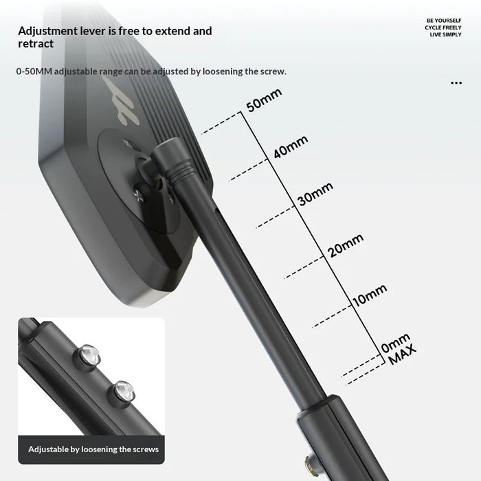 WEST BIKING YP0720055 1Pc Bicycle Rearview Mirror 105x70mm 360 Degree Rotating Wide Angle HD Mirror for Cycling - Left - 4