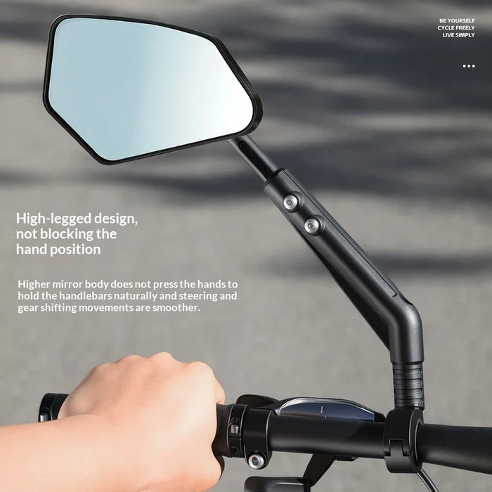 WEST BIKING YP0720055 1Pc Bicycle Rearview Mirror 105x70mm 360 Degree Rotating Wide Angle HD Mirror for Cycling - Left - 7