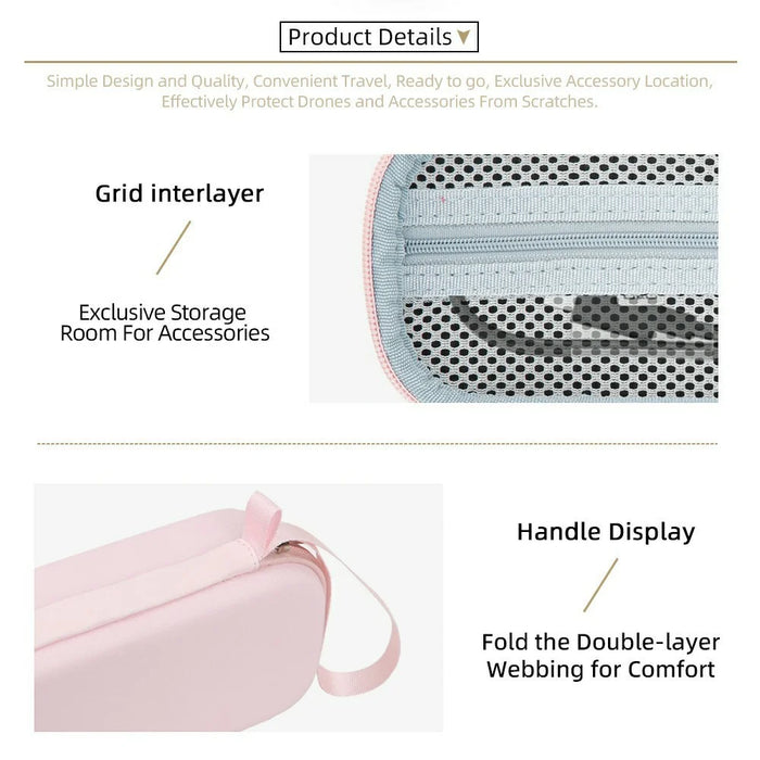 Carrying Case for Insta360 Luna Ultra Handheld Gimbal Camera PU Protective Storage Bag Portable Travel Pouch - Pink - 4