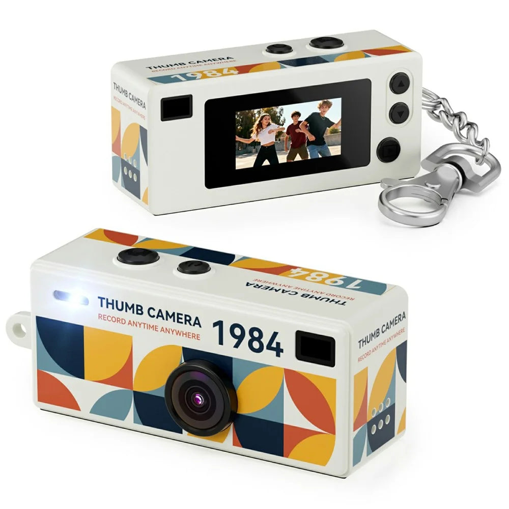 G65 Mini Thumb Camera 1080P HD Pocket Camera 21 Filters LED Flash for Students Outdoor - White - 1