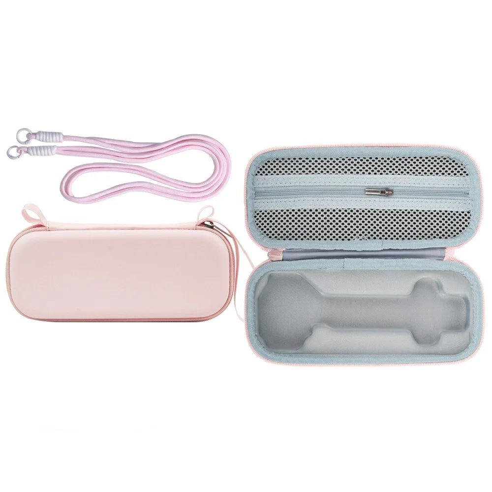 For DJI Osmo Pocket 4P Storage Case with Shoulder Strap PU Leather Portable Protective Bag - Pink - 1