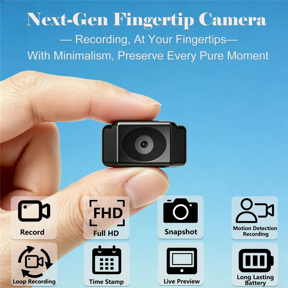 P100 Mini Camera 1080P HD Video Audio Recording Wearable Recorder with Lanyard - Black - 3