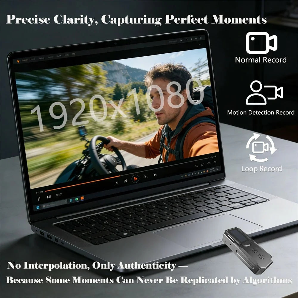 P100 Mini Camera 1080P HD Video Audio Recording Wearable Recorder with Lanyard - Black - 6