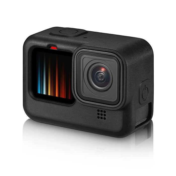 Silicone Case Protector Cover + Lens Cap + Lanyard for GoPro Hero 9 Action Camera - Black - 3