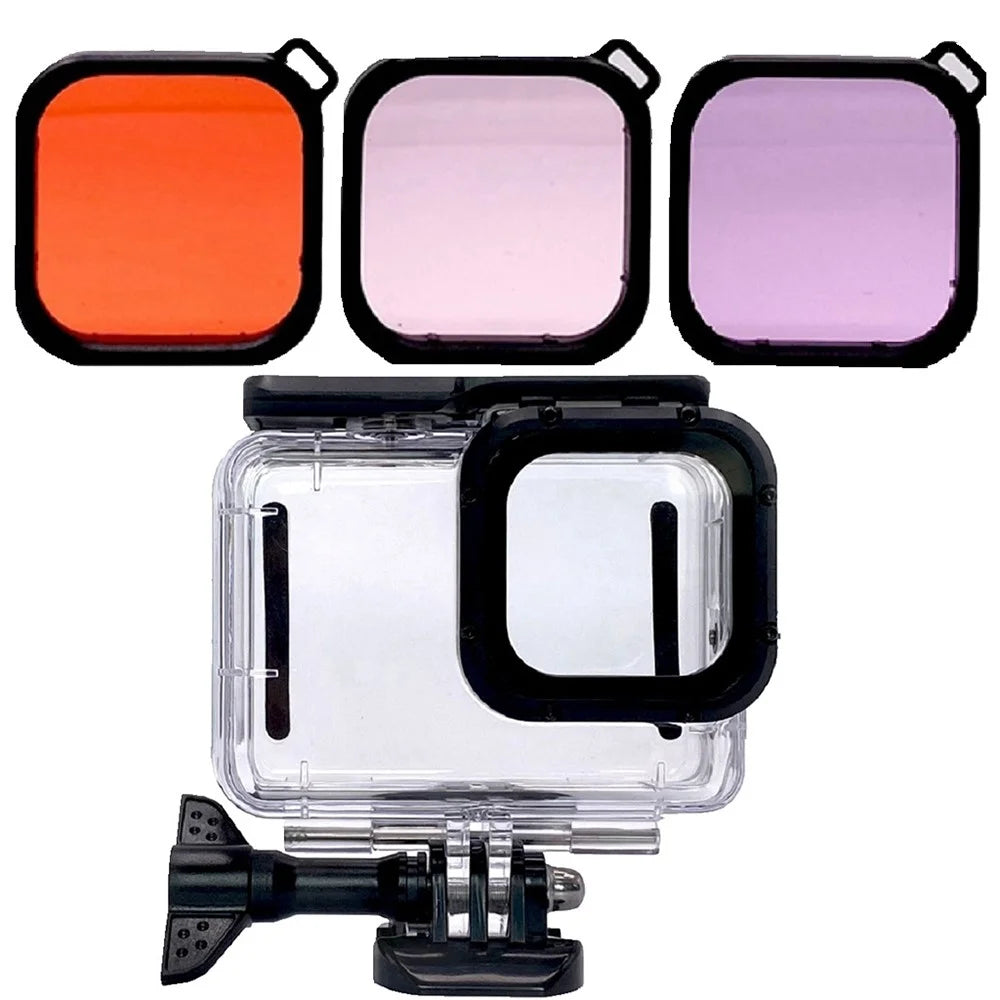 AT1156 Waterproof Camera Diving Case + Red/Pink/Purple Diving Filter Set for GOPRO HERO9 Black - 1