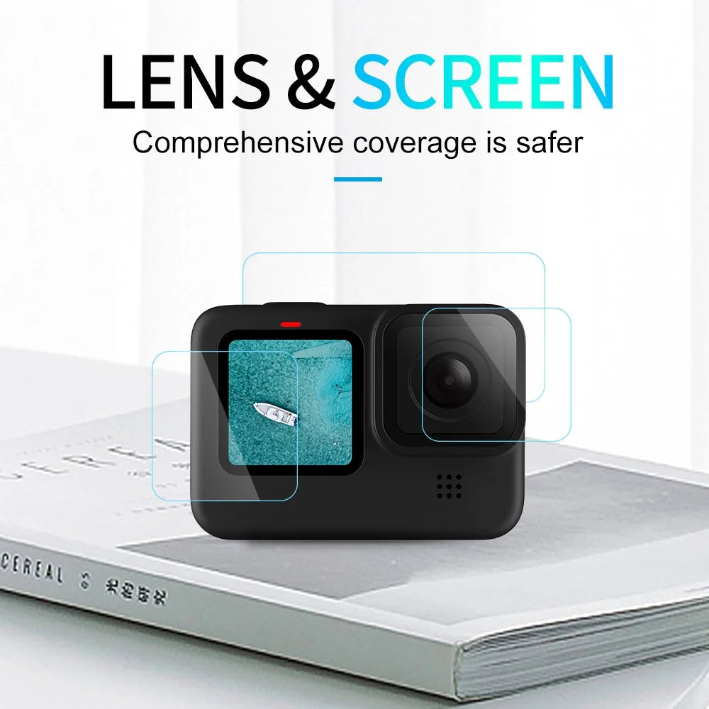 TELESIN Lens + Front and Back LCD Display Tempered Glass Film for GoPro Hero 9 / 10 / 11 - 5