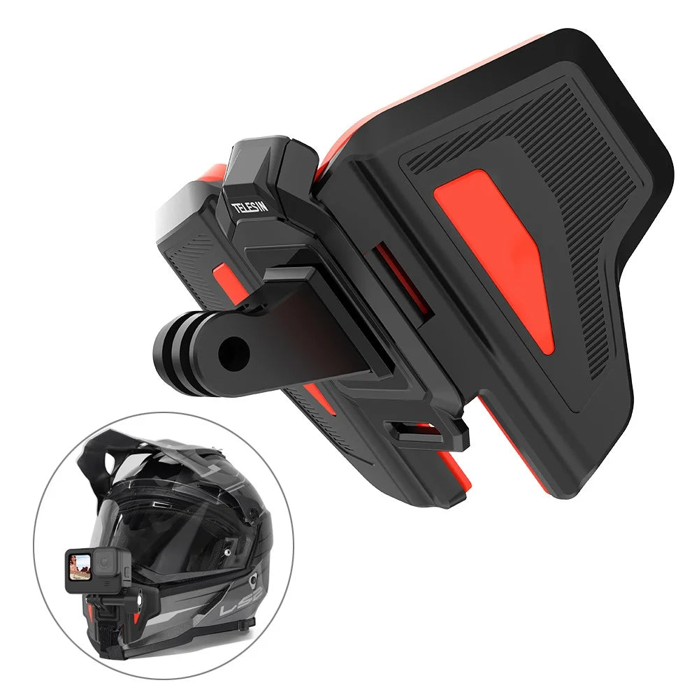 TELESIN GP-HBM-MT2 Motorcycle Helmet Mount Chin Holder Fixing Bracket for GoPro Action Camera - 1