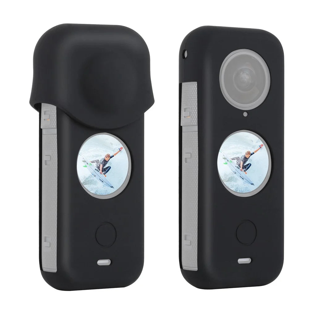 PULUZ Full Body Dust-proof Camera Protective Cover Soft Silicone Case for Insta360 ONE X2 - Black - 2