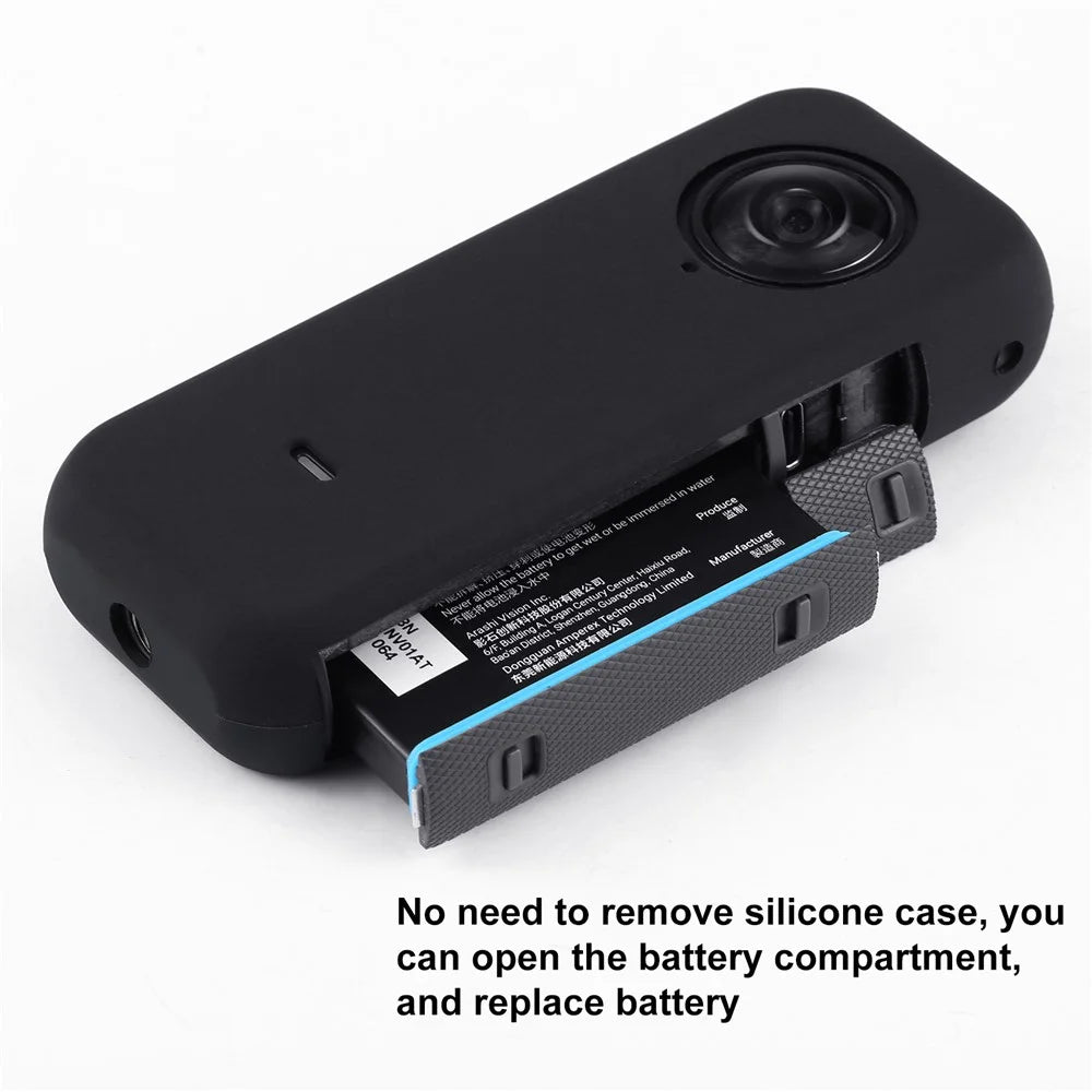 PULUZ Full Body Dust-proof Camera Protective Cover Soft Silicone Case for Insta360 ONE X2 - Black - 5