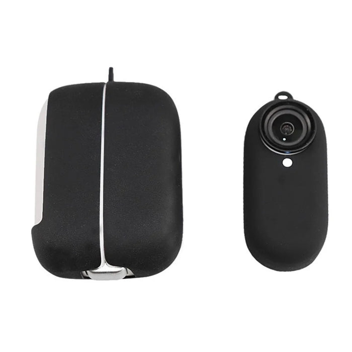 2Pcs/Set for Insta360 Go2 Sports Camera Protective Cover+Charging Case Silicone Non-slip Sleeve - Black - 2
