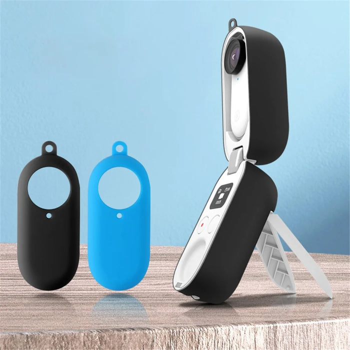 2Pcs/Set for Insta360 Go2 Sports Camera Protective Cover+Charging Case Silicone Non-slip Sleeve - Black - 5