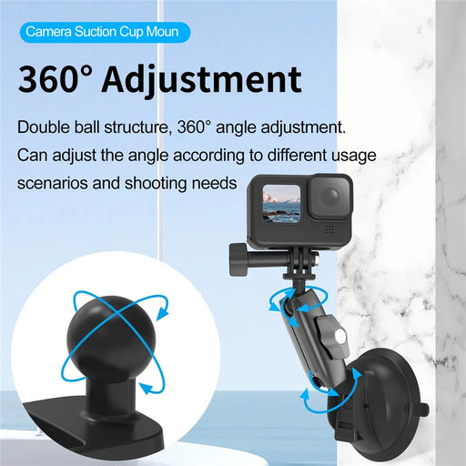 TELESIN TE-SUC-010 Car Phone Holder Suction Cup 360° Adjustable Universal 1/4 Standard Adapter for GoPro Insta360 Osmo Action Camera - 2
