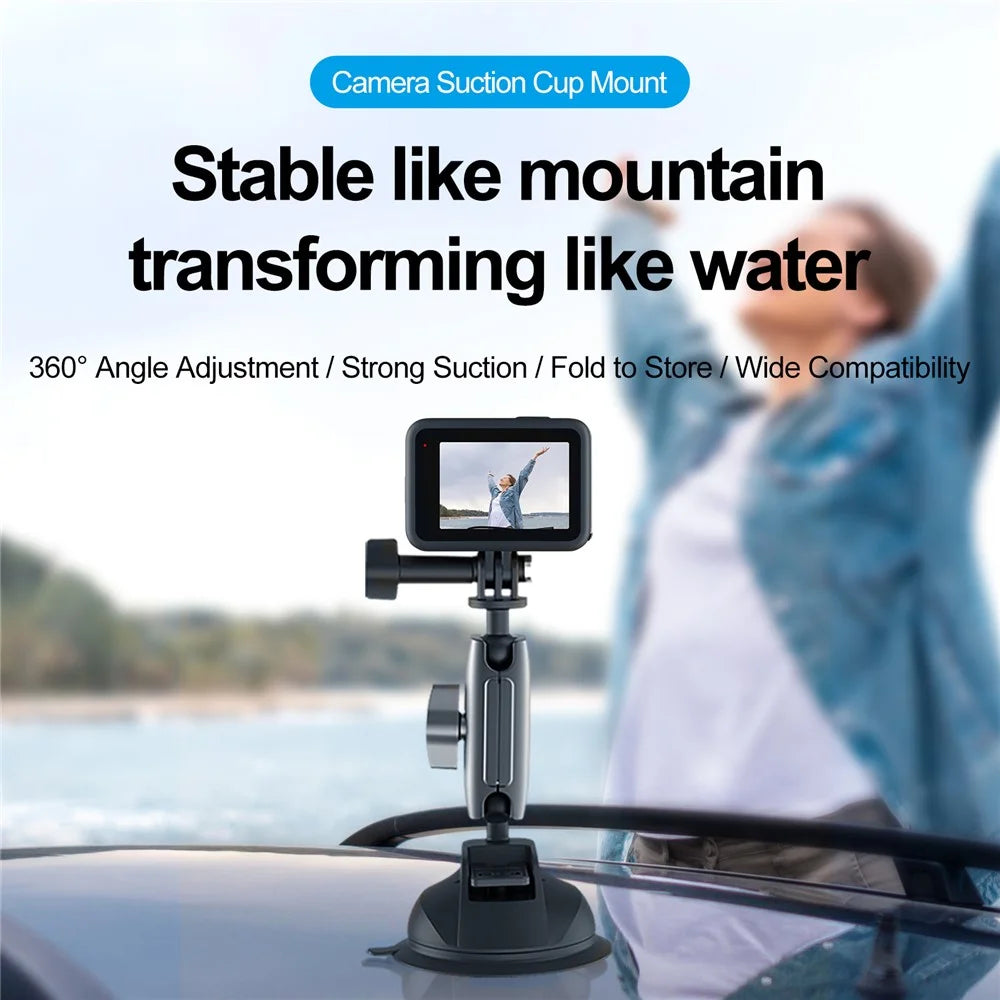 TELESIN TE-SUC-010 Car Phone Holder Suction Cup 360° Adjustable Universal 1/4 Standard Adapter for GoPro Insta360 Osmo Action Camera - 3