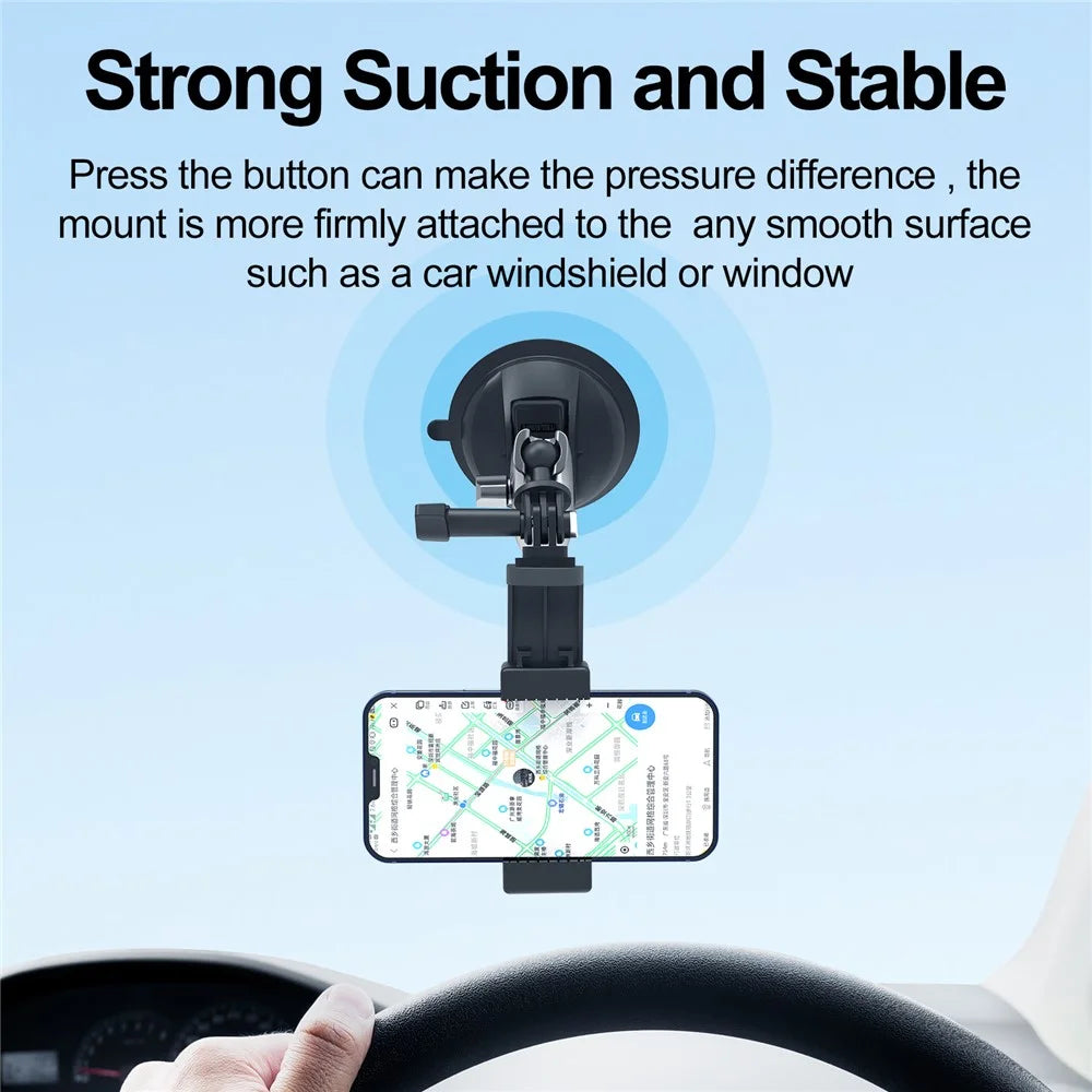 TELESIN TE-SUC-010 Car Phone Holder Suction Cup 360° Adjustable Universal 1/4 Standard Adapter for GoPro Insta360 Osmo Action Camera - 4